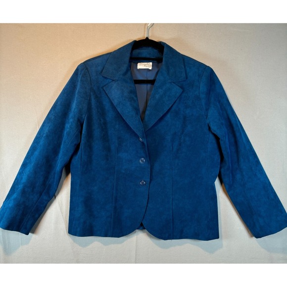Sofia Handmade 3‑Piece Women's Suit Medium Blue Vintage Fitted Jacket Skirt Top - Picture 13 of 16